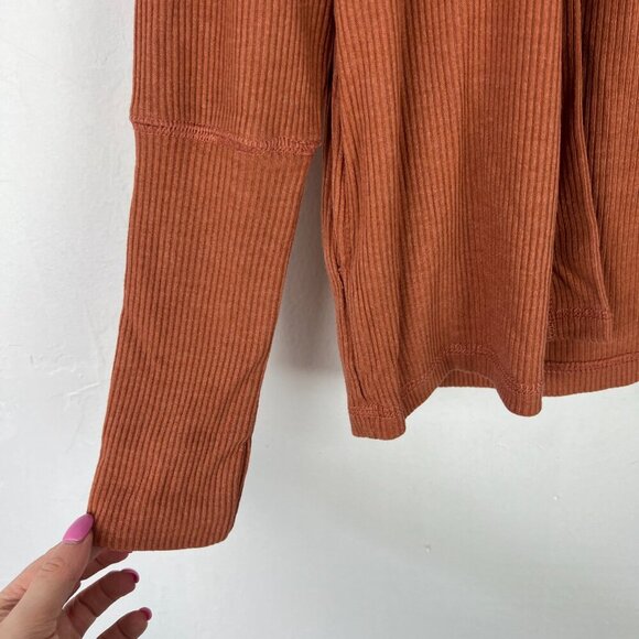 NWT Chaser Ribbed Open Front Cardigan Pockets Orange Size Small S NEW - Picture 6 of 12